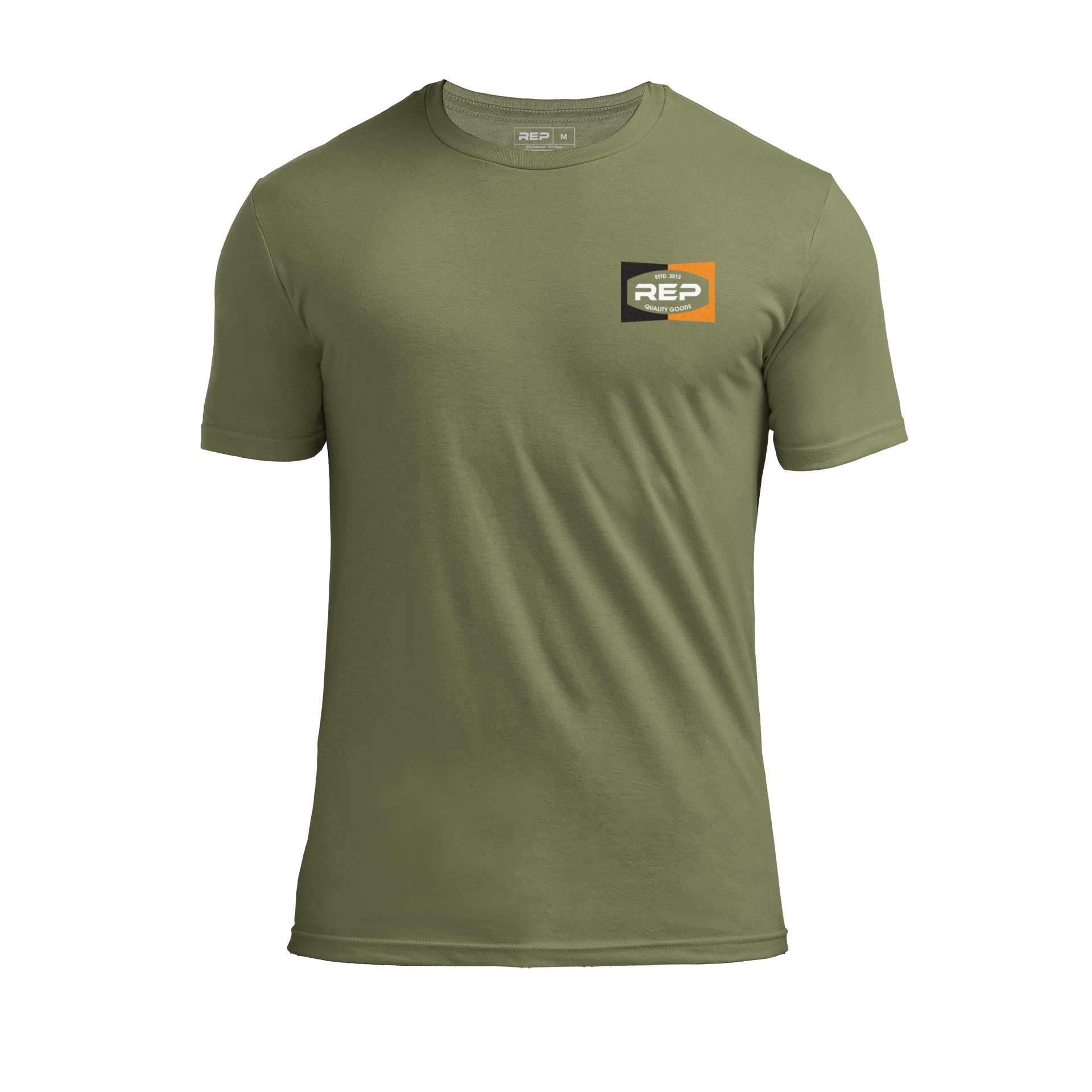 Clearance: Ignition Tri-Blend Crew T-Shirt - Heather Olive/White / X-Small